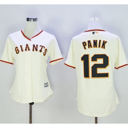 San Francisco Giants #12 Joe Panik Cream Women's Home Stitched Jersey Womens