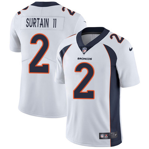 Broncos #2 Patrick Surtain II White Men's Stitched Vapor Untouchable Limited Jersey