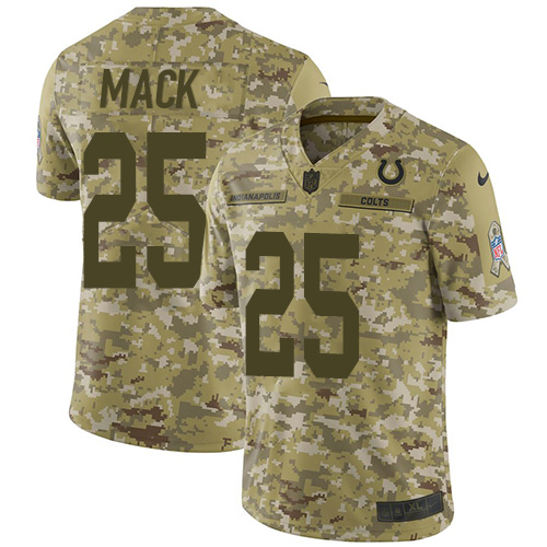 Indianapolis Colts #25 Marlon Mack Camo Men's Stitched Limited 2018 Salute To Service Jersey Men's