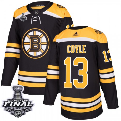 Adidas Boston Bruins #13 Charlie Coyle Black Home Authentic 2019 Stanley Cup Final Stitched Jersey Men's
