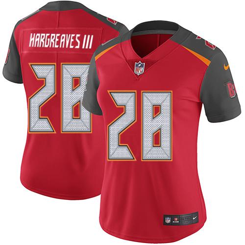 Tampa Bay Buccaneers #28 Vernon Hargreaves III Red Team Color Women's Stitched Vapor Untouchable Limited Jersey Womens