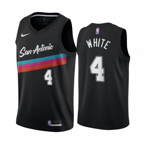 San Antonio Spurs #4 Derrick White Black Youth Swingman 2020-21 City Edition Jersey Youth
