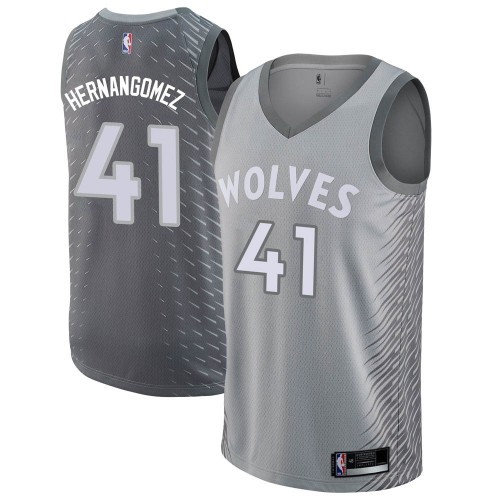 Minnesota Timberwolves #41 Juan Hernangomez Silver Womens Swingman City Edition Jersey Womens