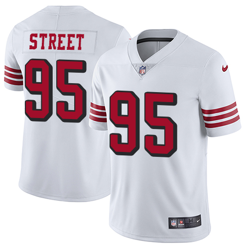 San Francisco 49ers #95 Kentavius Street White Rush Men's Stitched Vapor Untouchable Limited Jersey Men's