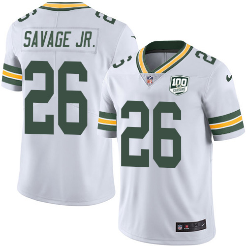Packers #26 Darnell Savage Jr. White Men's 100th Season Stitched Vapor Untouchable Limited Jersey