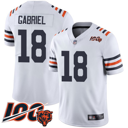Chicago Bears #18 Taylor Gabriel White Alternate Youth Stitched Vapor Untouchable Limited 100th Season Jersey Youth