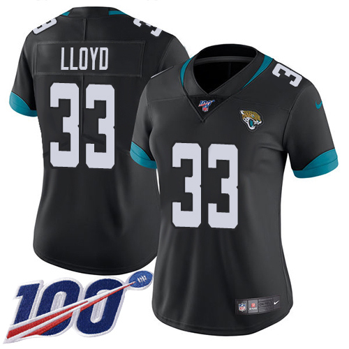 Jaguars #33 Devin Lloyd Black Team Color Women's Stitched 100th Season Vapor Untouchable Limited Jersey