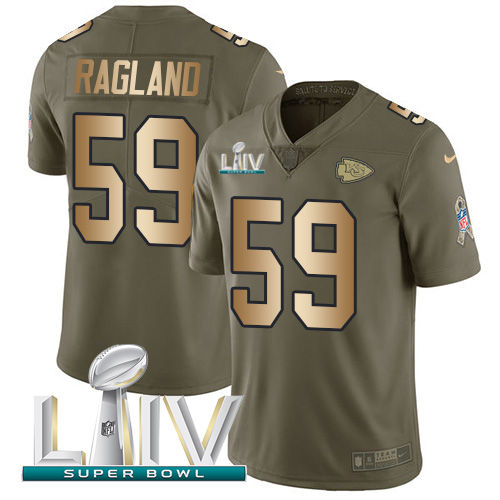 Kansas City Chiefs #59 Reggie Ragland Olive/Gold Super Bowl LIV 2020 Youth Stitched Limited 2017 Salute To Service Jersey Youth