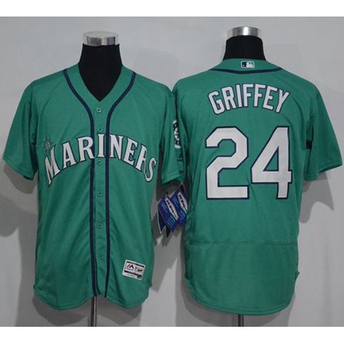 Seattle Mariners #24 Ken Griffey Green Flexbase Authentic Collection Stitched Jersey Men's