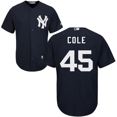 New York Yankees #45 Gerrit Cole Navy Blue New Cool Base Stitched Jersey Men's