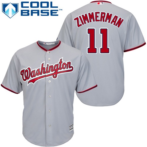 Washington Nationals #11 Ryan Zimmerman Grey Cool Base Stitched Youth Jersey Youth