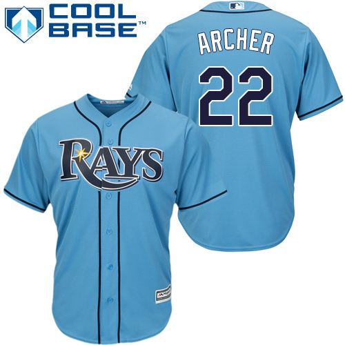 Tampa Bay Rays #22 Chris Archer Light Blue Cool Base Stitched Youth Jersey Youth