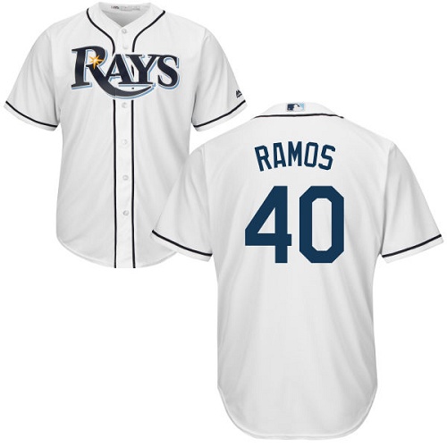 Tampa Bay Rays #40 Wilson Ramos White Cool Base Stitched Youth Jersey Youth