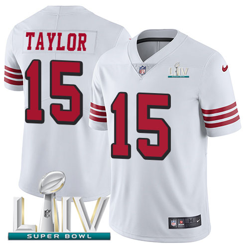 San Francisco 49ers #15 Trent Taylor White Super Bowl LIV 2020 Rush Men's Stitched Vapor Untouchable Limited Jersey Men's