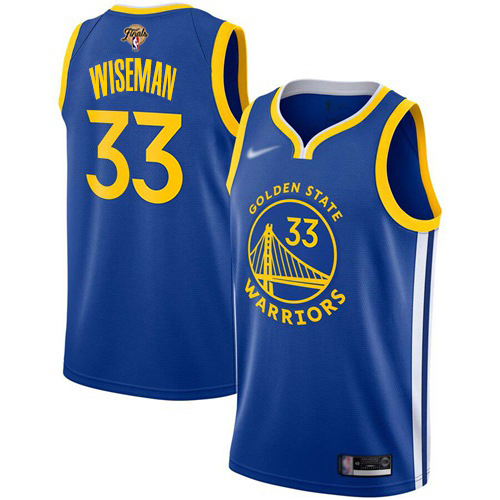 Golden State Warriors #33 James Wiseman Blue Swingman Icon Edition Womens 2022 Finals Jersey Womens