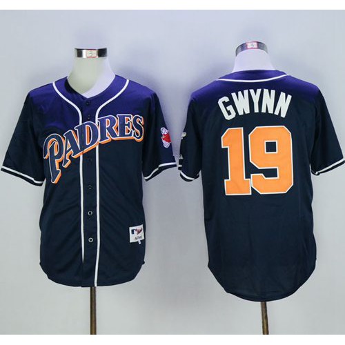 San Diego Padres #19 Tony Gwynn Navy Blue 1998 Turn Back The Clock Stitched Jersey Men's