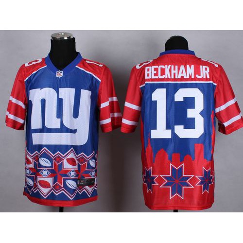 New York Giants #13 Odell Beckham Jr Blue Men's Stitched Elite Noble Fashion Jersey Men's