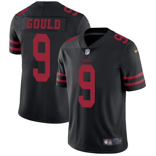 San Francisco 49ers #9 Robbie Gould Black Alternate Men's Stitched Vapor Untouchable Limited Jersey Men's