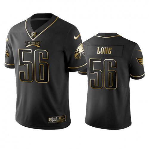 Philadelphia Eagles #56 Chris Long Black Golden Limited Edition Stitched Jersey Men's