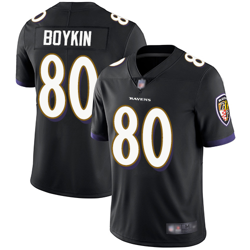 Baltimore Ravens #80 Miles Boykin Black Alternate Men's Stitched Vapor Untouchable Limited Jersey Men's