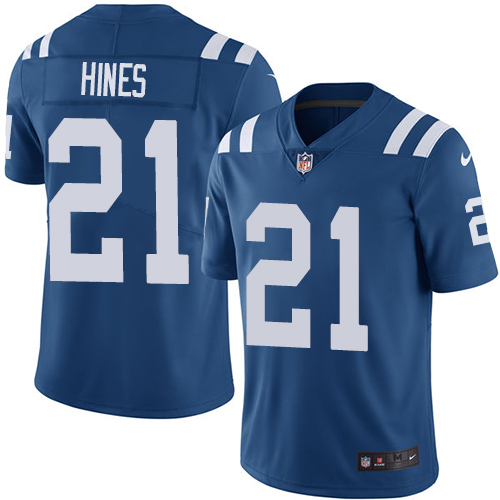 Indianapolis Colts #21 Nyheim Hines Royal Blue Team Color Men's Stitched Vapor Untouchable Limited Jersey Men's