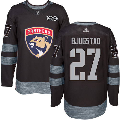 Adidas Florida Panthers #27 Nick Bjugstad Black 1917-2017 100th Anniversary Stitched Jersey Men's
