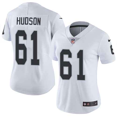 Las Vegas Raiders #61 Rodney Hudson White Women's Stitched Vapor Untouchable Limited Jersey Womens