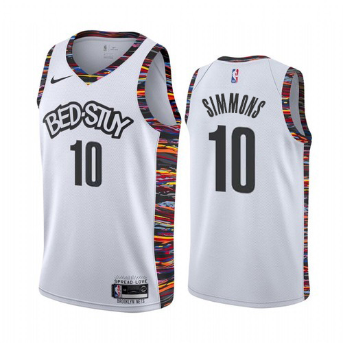 Brooklyn Nets #10 Ben Simmons Womens 2019-20 White BED-STUY City Edition Stitched Jersey Womens