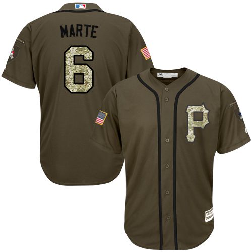 Pittsburgh Pirates #6 Starling Marte Green Salute to Service Stitched Youth Jersey Youth