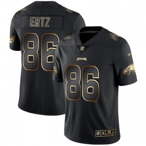 Philadelphia Eagles #86 Zach Ertz Black/Gold Men's Stitched Vapor Untouchable Limited Jersey Men's