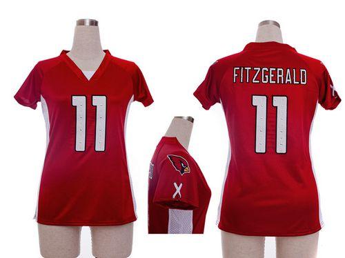 Cardinals #11 Larry Fitzgerald Red Team Color Draft Him Name & Number Top Women's Stitched Elite Jersey