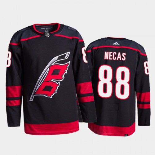 Adidas Carolina Hurricanes #88 Martin Necas Men's 2021-22 Alternate Authentic Jersey - Black Men's