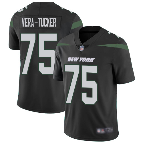 New York Jets #75 Alijah Vera-Tucker Black Alternate Youth Stitched Vapor Untouchable Limited Jersey Youth