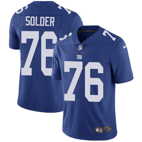 New York Giants #76 Nate Solder Royal Blue Team Color Men's Stitched Vapor Untouchable Limited Jersey Men's