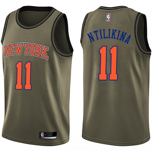 New York Knicks #11 Frank Ntilikina Green Youth Swingman Salute to Service Jersey Youth