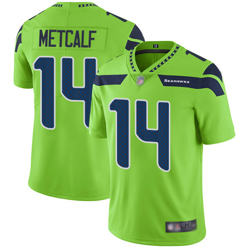 Seahawks #14 D.K. Metcalf Green Youth Stitched Limited Rush Jersey