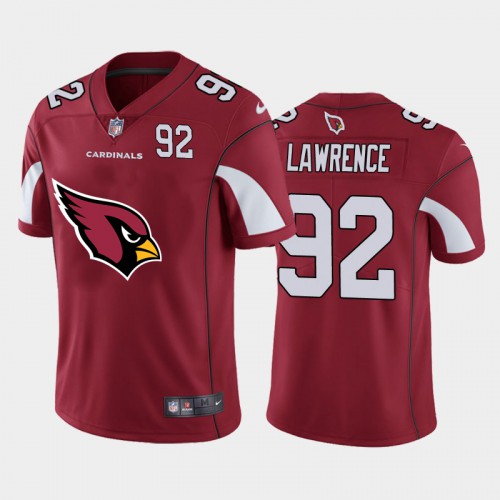 Arizona Arizona Cardinals #92 Rashard Lawrence Red Men's Big Team Logo Player Vapor Limited Jersey Men's
