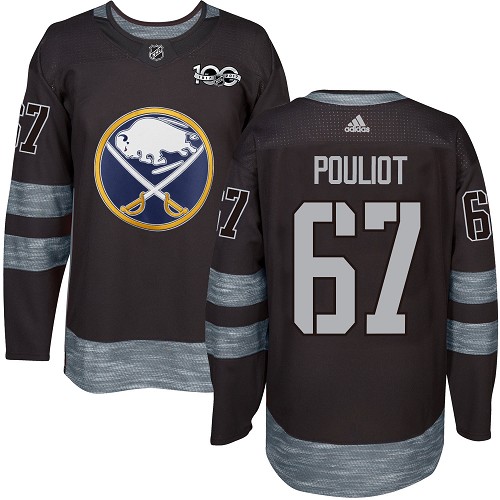 Adidas Buffalo Sabres #67 Benoit Pouliot Black 1917-2017 100th Anniversary Stitched Jersey Men's