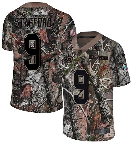 Los Angeles Rams #9 Matthew Stafford Camo Men's Stitched Limited Rush Realtree Jersey