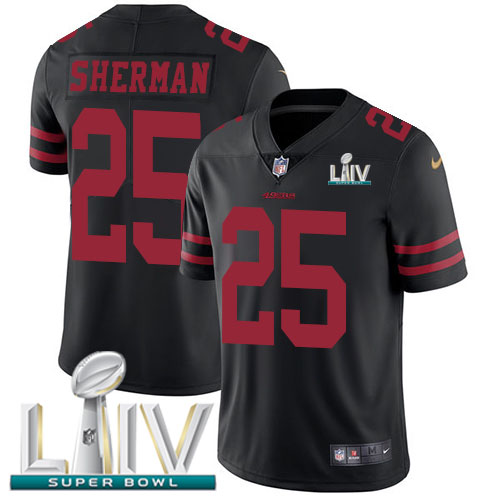 San Francisco 49ers #25 Richard Sherman Black Super Bowl LIV 2020 Alternate Youth Stitched Vapor Untouchable Limited Jersey Youth