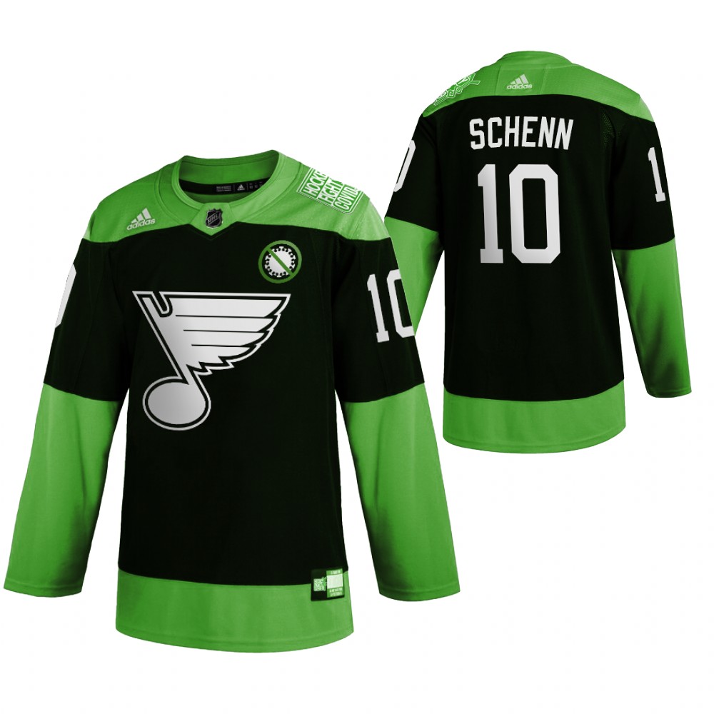 St. Louis Blues #10 Brayden Schenn Men's Adidas Green Hockey Fight NCoV Limited Jersey