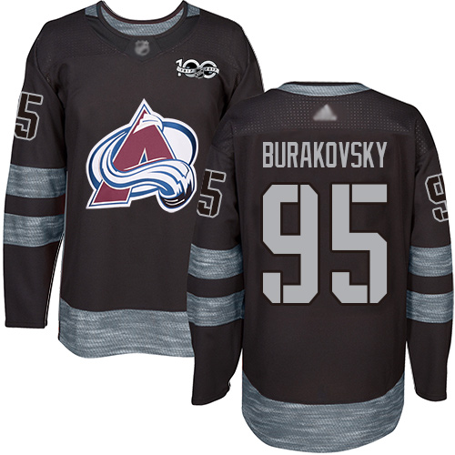 Adidas Colorado Avalanche #95 Andre Burakovsky Black 1917-2017 100th Anniversary Stitched Jersey Men's