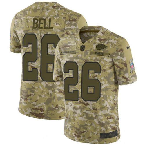 Kansas City Chiefs #26 Le'Veon Bell Camo Men's Stitched Limited 2018 Salute To Service Jersey Men's