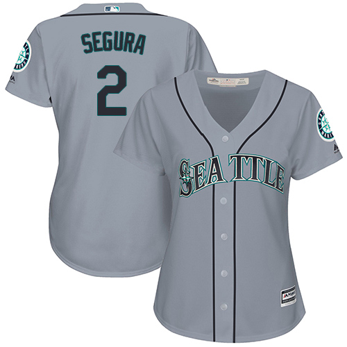 Seattle Mariners #2 Jean Segura Grey Road Women's Stitched Jersey Womens