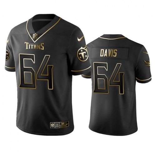 Tennessee Titans #64 Nate Davis Men's Stitched Vapor Untouchable Limited Black Golden Jersey Men's