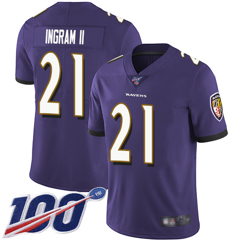 Baltimore Ravens #21 Mark Ingram II Purple Team Color Men's Stitched 100th Season Vapor Limited Jersey Men's