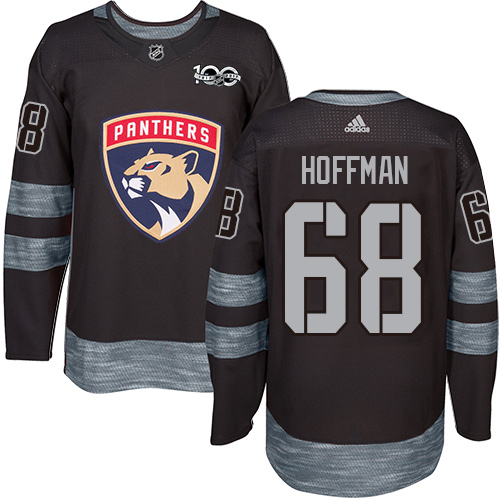Adidas Florida Panthers #68 Mike Hoffman Black 1917-2017 100th Anniversary Stitched Jersey Men's