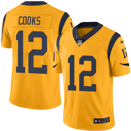 Los Angeles Rams #12 Brandin Cooks Gold Youth Stitched Limited Rush Jersey Youth