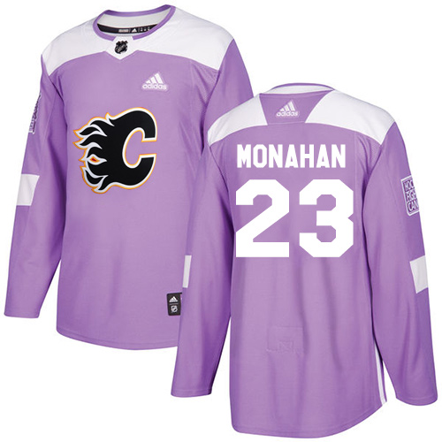 Adidas Calgary Flames #23 Sean Monahan Purple Authentic Fights Cancer Stitched Youth Jersey Youth