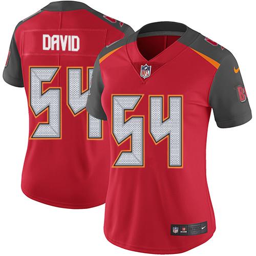 Buccaneers #54 Lavonte David Red Team Color Women's Stitched Vapor Untouchable Limited Jersey